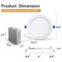6 inch Ultra-Thin Led Recessed Lights 5000K Daylight Dimmable Ceiling Light Downlight with Junction Box 12.5W 850 lm ETL and Energy Star Certified 6 Pack