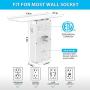 [2-Pack]VINTAR Surge Protector With Outlet Shelf, Multi Outlet Extender with Dusk to Dawn Sensor, 6 Outlets and 3 USB Ports,Wall Mount with Top Phone Holder for Home, White,ETL Certified.