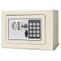 Flexzion Digital Safe Box 9'' Electronic Keypad Lock Security Gun Cash Jewelry Passport Valuable Wall Cabinet for Home Office Hotel with 2 Keys Fit Anywhere (White)