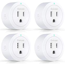 Smart Plug Esicoo - A Certified Works with Alexa, Echo & Google Home –Only Cloud Intelligence App- Only WiFi 2.4G (4 Pack)