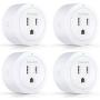 Smart Plug Esicoo - A Certified Works with Alexa, Echo & Google Home –Only Cloud Intelligence App- Only WiFi 2.4G (4 Pack)