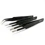 Precision Tweezers Set, 6 PCS Anti-Static Stainless Steel Tweezers Kit, Non-magnetic and Multi-standard Stainless Steel Tweezers for Lab, Electronics, Jewelry and Detailed Work