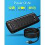 Power Strip,Witeem Surge Protector with 12-Outlet (1875W/15A,4360Joules) and 4 USB Charging Ports (5V/6A,30W),6Ft Extension Cord,Wall Mountable Overload Protection Outlet for Home & Office, Black