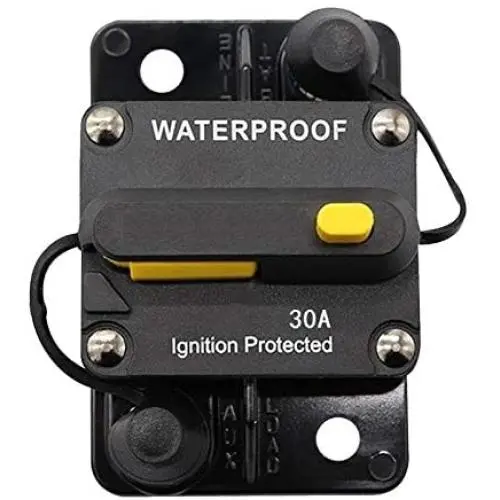 ANJOSHI 30Amp Circuit Breaker 30A-250A Inline Reset Inverter with Manual Reset Waterproof Breaker Switch Fuse Holder for Marine Boat Battery Bike Stereo Audio System Protection ANJOSHI 30Amp Circuit Breaker 30A-250A Inline Reset Inverter with Manual Reset Waterproof Breaker Switch Fuse Holder for Marine Boat Battery Bike Stereo Audio System Protection
