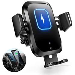 Tiluza Wireless Car Charger Touch Sensor Auto Clamping Mount 10W Qi Fast Charging Compatible with iPhone11/Pro/Xs/Max/XR/X/8/Plus, Samsung S10/S9/S8/Note10/9/8 and More