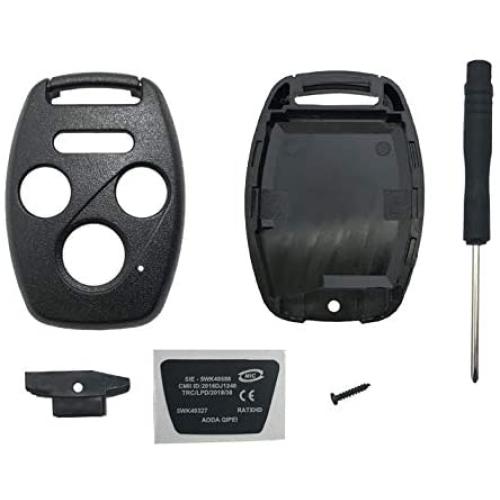 Cutting Not Required - Replacement Key Fob Shell Case Fit for Honda Accord Civic Ex Pilot CR-V 4 Buttons Keyless Entry Remote Car Key Housing with Screwdriver