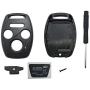 Cutting Not Required - Replacement Key Fob Shell Case Fit for Honda Accord Civic Ex Pilot CR-V 4 Buttons Keyless Entry Remote Car Key Housing with Screwdriver