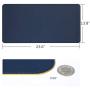 Soyan Dual-Sided PU Leather Desk Pad/Mouse Pad for Office & Home, Waterproof Desk Blotter Pad with Comfortable Writing Surface, 23.6”x13.8” (Blue/Yellow)