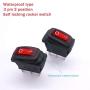 Taiss 2Pcs Waterproof Red Lighted Car I/O SPST 3 Pin 2 Position AC 250V/15A, 125V/20A Rocker Toggle Switches KCD3-101NW-I/O
