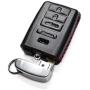 Vitodeco Genuine Leather Smart Key Keyless Remote Entry Fob Case Cover with Key Chain for Acura RLX, Acura TLX, Acura ILX (4 Buttons, Black/Red)