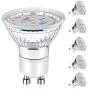 Ascher GU10 LED Light Bulbs, 50W Halogen Bulbs Equivalent, 4W, 400 Lumens, Non-Dimmable, 2700K Warm White, 120° Beam Angle, LED Bulbs for Recessed Track Lighting , GU10 Base, Pack of 5