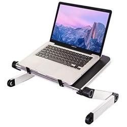 Laptop Stand Adjustable, Aluminum Notebook Stand Tablet Desktop Holder, Ergonomic Laptop Riser Elevator for Desk, Foldable Metal Holder for iPad MacBook Pro Air Lenovo HP XPS (Black, Large)