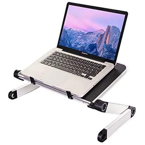 Laptop Stand Adjustable, Aluminum Notebook Stand Tablet Desktop Holder, Ergonomic Laptop Riser Elevator for Desk, Foldable Metal Holder for iPad MacBook Pro Air Lenovo HP XPS (Black, Large)