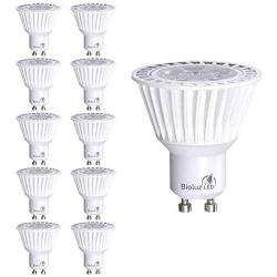 10 Pack Bioluz LED GU10 LED Bulbs Dimmable 3000K 50W Halogen Replacement 120v UL Listed (Pack of 10)
