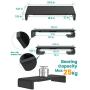 Foldable Monitor Stand Riser, Klearlook 3 Width Adjustable Computer Stand with Storage Drawer Tablet and Phone Stand Holder Desk Organizer for TV PC Laptop Computer Printer Fax Machines [Black]