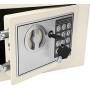 Flexzion Digital Safe Box 9'' Electronic Keypad Lock Security Gun Cash Jewelry Passport Valuable Wall Cabinet for Home Office Hotel with 2 Keys Fit Anywhere (White)