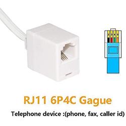 URBEST 2 Pcs RJ45 8P4C Plug to RJ11 6P4C Female M/F Telephone Ethernet Adapter (White)