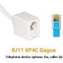 URBEST 2 Pcs RJ45 8P4C Plug to RJ11 6P4C Female M/F Telephone Ethernet Adapter (White)
