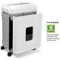 Aurora High-Security 8-Sheet Micro-Cut Paper, CD/DVD and Credit Card Shredder, White/Gray