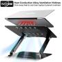 Laptop Stand for Desk - Adjustable Height Laptop Holder, Aluminum Laptop Riser with Heat-Vent, Computer Stand Compatible with All HP, Dell, MacBook Laptop (Black)