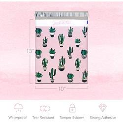 Pack It Chic - 10X13 (100 Pack) Cactus & Succulents Poly Mailer Envelope Plastic Custom Mailing & Shipping Bags - Self Seal