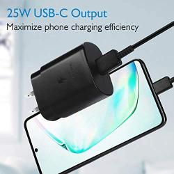 Type C Charger,25W USB C Wall Charger with USB C to USB C Fast Charging Cable 5ft (2-Pack Super Fast Charger+Type C USB Cable) for Samsung Galaxy Note10/Note20/S20/S20+/S20 Ultra/S21/S21+/S21 Ultra