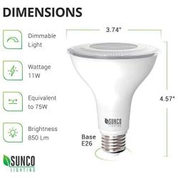 Sunco Lighting 4 Pack PAR30 LED Bulb, 11W=75W, Dimmable, 2700K Soft White, 850 LM, E26 Base, Indoor/Outdoor Spotlight, Waterproof - UL & Energy Star