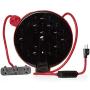 30Ft Retractable Extension Cord Reel with Breaker Switch & 3 Electrical Power Outlets - 16/3 SJTW Durable Red Cable - Perfect for Hanging from Your Garage Ceiling