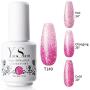 YaoShun Gel Nail Polish Set - Pink Girls Series 6 Colors Cat Eye Gel Temperature Color Changing Gel Pure Color Gel Nail Polish Nail Art Gift Box, Glitter Nail Polish 8ml Each at Home