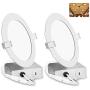 6 Inch LED Recessed Lighting with Junction Box, Smooth Trim, 2 Pack, 12W= 100W, 3000K Warm White, 850LM Dimmable Downlight, Canless Lighting for Shallow Ceiling, Energy Star & ETL Certified