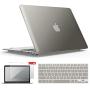 IBENZER Macbook Air 11 Inch Case Model A1370 A1465, Soft Touch Plastic Hard Shell Case Bundle with Keyboard Cover & Screen Protector for Apple Laptop Mac Air 11, Gray, A11GY+2A