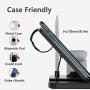 EVIGAL 4 in 1 Wireless Charger, Qi-Certified Fast Charging Station Compatible Apple Watch & AirPods & Apple Pencil, iPhone12/11/11Pro/11Pro Max/X/XS/XS Max/XR/8/8Plus, Samsung (with QC3.0 Adapter)