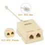 Uvital in-line DSL Filter Splitter/in-line DSL Filter RJ11 6P2C Male to 2 Female Telephone Modem ADSL Splitter Filter (Cream, 4 Pack)