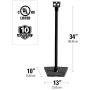 Sanus Wireless Sonos Speaker Stand for Sonos One, Play:1, Play:3 - Audio-Enhancing Design with Built-in Cable Management - Pair (Black) - WSS22-B1