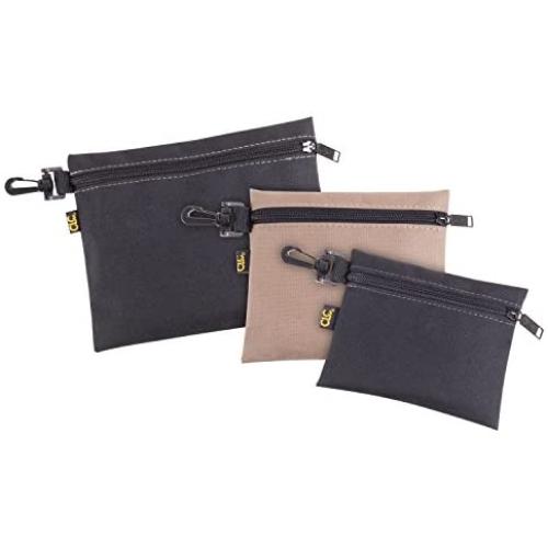 CLC Custom Leathercraft 1100 Multi-Purpose Clip-on Zippered Poly Bags, 3 Pack