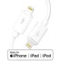iPhone Charger MFi-Certified Lightning Cable - Made for iPhone X / 8/8 Plus / 7/7 Plus / 6/6 Plus / 5S (6FT White)