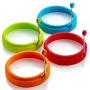 Emoly Silicone Egg Ring, Egg Rings Non Stick, Egg Cooking Rings, Perfect Fried Egg Mold or Pancake Rings (New,4pcs)
