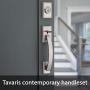 Kwikset Tavaris Single Cylinder Handleset w/Vedani Lever featuring SmartKey in Satin Nickel
