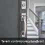 Kwikset Tavaris Single Cylinder Handleset w/Vedani Lever featuring SmartKey in Satin Nickel