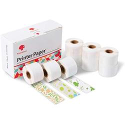 Phomemo Thermal Sticker Paper Black on Four-Leaf Clover/Smile Dot/Orange Flower 15mm x 3.5m for Phomemo M02 Pro/M02S Mini Printer, 3 Rolls of Each Pattern, Total 9 Rolls