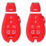 BAR Autotech Remote Key Silicone Rubber Keyless Entry Shell Case Fob and Key Skin Cover fit for Chrysler Town, Country Van, Dodge Grand Caravan, Volkswagen Routan (Red)