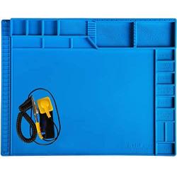Kaisiking S-330 Large Repair Mat Electronics Repair Mat Silicone Repair Mat Large Soldering Mat Magnetic Repair Mat 932°F Heat Resistant for Electronics Repair, Soldering, Size 21.6 x 16.9 Inch