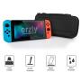 Orzly Carry Case Compatible with Nintendo Switch - Black Protective Hard Portable Travel Carry Case Shell Pouch for Nintendo Switch Console & Accessories