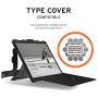 URBAN ARMOR GEAR UAG Microsoft Surface Pro X with Hand Strap & Shoulder Strap Plasma Feather-Light Rugged Ice Military Drop Tested Case