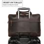 TIDING Leather Briefcase for Men 17'' Computer Bag Business Travel Messenger Bag