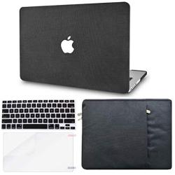 KECC Laptop Case Compatible with MacBook Air 13'' w/Keyboard Cover + Sleeve + Screen Protector (Bundle) Plastic Hard Shell Case A1466/A1369 (Black Fabric)
