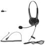 Professional Durable Binaural Corded AT&T Phone Headset | 2.5mm Headset with Microphone for Call Center | Noise Canceling Microphone | Over-The-Head Style | 2.5mm Quick Disconnect Cord Included