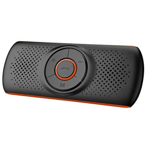 Bluetooth Handsfree Car Speaker, Upgraded Wireless in-Car Speakerphone Visor Clip Stereo Music Player Car Kit for Handsfree Talking and GPS Broadcast, TF Card Play/Siri/Google Assistant Supported