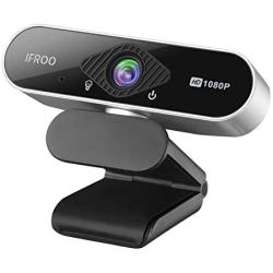 IFROO FHD 1080P Webcam with Microphone,No fisheye Wide-Angle for Desktop Laptop Computer Web Camera,USB Plug and Play,Compatible Skype Zoom YouTube Windows/Mac OS,for Live Streaming,Recording,Gaming