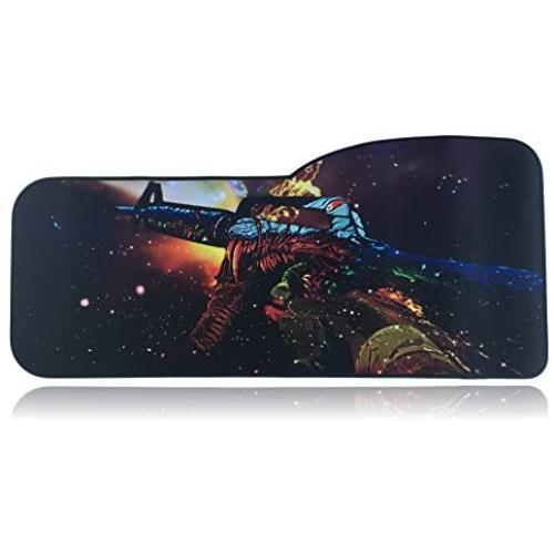 H1Z1 Extended Size Custom Professional Gaming Mouse Pad - Anti Slip Rubber Base - Stitched Edges - Large Desk Mat - 28.5'' x 12.75'' x 0.12'' (Curve, Assault Rifle)